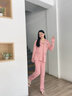 芬之伴睡衣女2024年新款春秋純棉長袖中年媽媽可外穿全棉女士大碼家居服 1715粉色 L（100-120斤穿） 曬單實拍圖