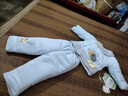 晴其嬰兒羽絨服分體新生兒寶寶衣服嬰兒加棉加厚秋冬分體式外穿寶寶棉 加棉加厚兩件套藍(lán)色小狗 73 (參考11-15斤) 曬單實(shí)拍圖