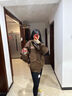 希蘇隆皮衣外套女【坐吃山空】美式高街飛行員中性風(fēng)復古寬松棒球服夾克 棕色 L  65-70左右 曬單實(shí)拍圖