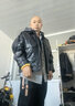 凱撒2026冬季新款油蠟牛皮連帽真皮羽絨服男脫卸牛皮皮衣男時(shí)尚外套潮 黑色 XL (175) (適合120-135斤) 曬單實(shí)拍圖