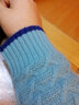 皮皮狗 秋冬新品 兩翻領(lǐng)廓形加厚女羊絨衫復古絞花長(cháng)袖針織衫毛衣女 560油藍色 均碼 曬單實(shí)拍圖