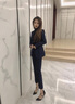 伊婭莎小西裝外套女時(shí)尚職業(yè)西服套裝氣質(zhì)通勤正裝女經(jīng)理前臺接待工作服 藍色單件外套 XL 建議110-120斤 曬單實(shí)拍圖