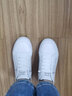 柯妮麗人網(wǎng)鞋透氣板鞋2025新款懶人鞋子小白鞋女夏學(xué)生百搭真皮平底休閑鞋 白灰 36 曬單實(shí)拍圖