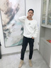 花花公子（PLAYBOY）圓領(lǐng)衛(wèi)衣男春秋季新款潮流ins港風(fēng)時(shí)尚上衣男韓版百搭長袖t恤男裝 白色 M 曬單實(shí)拍圖