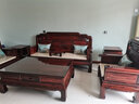 極美格紅木家具 印尼黑酸枝（學(xué)名：闊葉黃檀）沙發(fā)實(shí)木沙發(fā)客廳組合整裝新中式明清古典國色天香 國色天香123七件套 曬單實(shí)拍圖