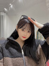 雅黛絲薇 羊羔毛外套女2021新款秋冬加棉加厚韓版寬松拼色羊羔絨皮草大衣女士冬季棉服外套 黑色 S 曬單實(shí)拍圖