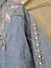 Mad Cortes 高級感牛仔外套女春休閑寬松顯瘦翅膀刺繡流蘇長袖上衣外套 藍(lán)色 均碼 曬單實(shí)拍圖