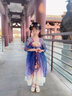迪士尼（Disney）漢服女童夏季兒童古裝2025新款中國風(fēng)古風(fēng)裙小女孩夏款公主連衣裙 紫色 150 曬單實(shí)拍圖