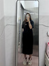 蘭威費雷復古牛仔背帶連衣裙女夏季新款寬松裙子高腰a字中長(cháng)裙潮SN1113 黑色 現貨 S 曬單實(shí)拍圖