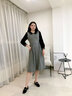 勿忘花秋冬連衣裙女新款羊毛時(shí)尚氣質(zhì)娃娃領(lǐng)高腰顯瘦裙子 黑色 L 曬單實(shí)拍圖