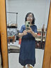 RLAS棉麻短袖連衣裙女2025夏季新款寬松遮肚子亞麻休閑裙媽氣質(zhì)裙子 藏青色 L (建議120-140斤) 曬單實拍圖