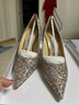 周仰杰（JIMMY CHOO ）女士閃光面料尖頭高跟鞋紫色多色 LOVE 85 LND 202 MOCHI 35.5碼 曬單實(shí)拍圖