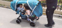 神马轻便双胞胎婴儿推车可折叠面对面可坐可躺龙凤胎避震双人童车P758 孔雀绿 实拍图