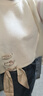 妍莉芬（yanlifen）衛(wèi)衣女裝小個(gè)子休閑職業(yè)春季套裝女新款2025年春秋裝衣服兩件套裝 白色針織衫+藍(lán)色直筒闊腿褲 L 曬單實(shí)拍圖