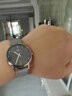依波（EBOHR）手表男日歷石英皮帶男士手表品牌情侶款女表國表男女友情人節禮物 本色黑面編織鋼帶女 曬單實(shí)拍圖