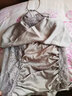 夢(mèng)施黛冰絲睡衣女性感睡袍春秋仿真絲吊帶睡裙輕奢家居服內衣情人節戰袍 純欲睡裙灰色F046 曬單實(shí)拍圖