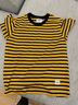 AK ARMY 男裝 夏季新品男式純棉細條紋短袖T恤男士?；晟滥衪恤阿美咔嘰 黃黑條紋 L 曬單實(shí)拍圖