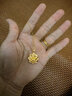 夢(mèng)金園 黃金吊墜 5D硬金牡丹花芙蓉花足金掛墜送媽媽母親節日禮物 牡丹-約1.25g-配銀項鏈 曬單實(shí)拍圖