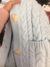泊宗 小清新麻花毛衣外套秋冬加厚上衣2024新款女裝百搭寬松針織開衫 米白色 均碼 曬單實(shí)拍圖