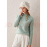 科蒙博卡秋冬時(shí)尚絞花半高領(lǐng)羊絨衫女休閑外穿偏厚毛衣針織衫 薄荷綠 XL 曬單實(shí)拍圖