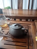 【一砂一礫】宜興原礦紫砂壺名家景舟石瓢壺全手工茶壺 原礦紫砂泥刻繪功夫茶茶具套裝球孔出水 270毫升 寧靜致遠山水版188孔出水 曬單實(shí)拍圖