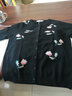 兆君秋冬圓領(lǐng)花卉時(shí)尚繡花純羊絨衫女裝 外穿開(kāi)衫毛衣針織外套 黑色 XL 曬單實(shí)拍圖