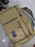 軒派 單肩包男士帆布包 韓版商務(wù)多功能ipad電腦包大容量多層次斜挎包 卡其色 曬單實(shí)拍圖