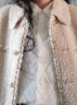 百图（betu）betu百图女装甜美珍珠领上衣超仙提花雪纺衫羽毛流苏合身长袖衬衣2110T42 米白 M 实拍图