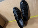 卓斯尼斯（JOISNEAS）真皮新款韓版個(gè)性豆豆男鞋漆皮商務(wù)休閑皮鞋亮皮壓花樂(lè )福鞋男加絨棉鞋 黑色四季款 41 曬單實(shí)拍圖