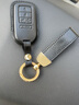胤汝（YIN RU）適用本田奧德賽鑰匙套真皮15款-2021款新奧德賽艾力紳鑰匙包扣殼 全包本田A款黑色+金皮鏈 曬單實(shí)拍圖