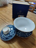 寧不凡（NINGBUFAN）三才蓋碗陶瓷茶杯帶蓋功夫茶具青花德化白瓷泡茶碗家用 錦上添花怡心介杯-?。?20ml） 曬單實(shí)拍圖
