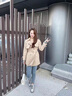 她芙（tafu）風(fēng)衣女2025年春秋新款韓版時(shí)尚休閑氣質(zhì)系帶顯瘦外套長(zhǎng)袖小個(gè)子 卡其色 S 曬單實(shí)拍圖