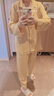達芬奇密碼 【清倉特價】睡衣女春夏大碼冰絲休閑外穿家居服送女友禮物實用 【清倉特價】千鳥提花 黃色（長袖） M （100斤以下） 曬單實拍圖