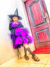 小咔衣濃萬(wàn)圣節(jié)兒童服裝cosplay女童女巫表演公主裙女孩演出服吸血鬼惡魔 紫色+隨機(jī)帽子  150cm 曬單實(shí)拍圖