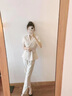 伊婭莎職業(yè)裝女裝套裝短袖西裝外套女夏季薄款面試正裝西服珠寶店工作服 單件米白色西裝 XL 建議110-120斤 曬單實(shí)拍圖