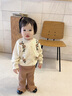 幼歌（YOUGE）嬰幼兒秋季新款甜美撞色手工鉤花毛衣松軟舒適細膩開衫 奶杏白 80 cm 曬單實拍圖