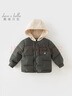 戴維貝拉（DAVE＆BELLA）中大童羽絨服保暖兒童衣服冬裝新款連帽男童上衣加厚寶寶外套 墨綠【現貨】 140 cm（建議身高130-140cm） 曬單實(shí)拍圖