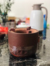 潮州炭爐煮茶紅泥小火爐功夫茶爐燒水爐陶爐煮茶壺老巖泥砂銚沏茶壺 鼓型爐+球壺 曬單實(shí)拍圖