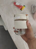 春寒雙飲咖啡杯玻璃杯女帶吸管杯子便攜高顏值辦公室透明泡茶杯子 奶芙白一杯雙飲【350ml】 曬單實拍圖