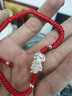 玖長(cháng)時(shí)【吉祥】純銀貔貅腳鏈男士霸氣情侶一對本命年紅繩黑繩手工編織 女款紅繩 999足銀 曬單實(shí)拍圖