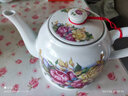 述意 景德鎮陶瓷大容量耐熱泡茶壺涼水壺 大號高溫青花陶瓷大茶壺茶 1.8升紅色玫瑰 曬單實(shí)拍圖