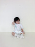 拉比（Labi Baby）兒童夏季短袖男女童套裝純棉吸濕排汗嬰兒短袖套裝 米白色-圓領(lǐng) 100 曬單實(shí)拍圖