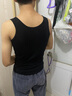 艾路絲婷棉打底吊帶背心夏裝新款純色女士背心 黑色 M 曬單實(shí)拍圖