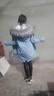 G.duck兒童派克服女童26冬季新款可拆卸仿皮草內膽男童寶寶棉服加厚外套 藍色外殼+灰白狐貍毛 棉袖子 140 曬單實(shí)拍圖