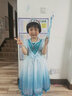 圣閑女童夏款愛莎公主裙可拆披紗小童裙子表演服裝生日禮物 Tr 愛莎+披紗+飾品4件套 130 曬單實拍圖