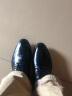 米诺菡男士真皮商务皮鞋正装鞋内增高英伦风牛皮大码男鞋伴郎结婚鞋子 格纹定制（猪皮内里+猪皮鞋垫） 39 实拍图