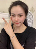 迪梵倫手鏈女情人節(jié)生日禮物送女友老婆四葉草鑲嵌黑瑪瑙石時尚飾品 【免費刻字】四葉草白金色手鏈 曬單實拍圖
