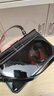 casa-kups包包女包2025新款時(shí)尚流行高級質(zhì)感小眾輕奢亮皮手提斜跨小方包 黑色 曬單實(shí)拍圖