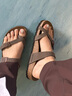 BIRKENSTOCK勃肯德國(guó)進(jìn)口女款復(fù)古時(shí)尚舒適軟木Mayari夾趾拖鞋 摩卡窄版0071063 38 曬單實(shí)拍圖