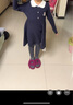 ASK JUNIOR女童裙子秋裝兒童學(xué)院風(fēng)制服裙娃娃領(lǐng)兒童毛衫裙 藏青色 150  曬單實(shí)拍圖